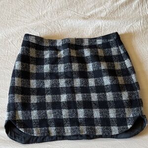 Madewell Checkered Mini Skirt in Black and Gray